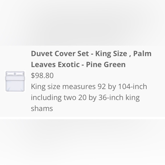 GUC Eikei- Palm Leaves Exotic Tropical Fronds Duvet Cover Set. Oversized King - Picture 10 of 13